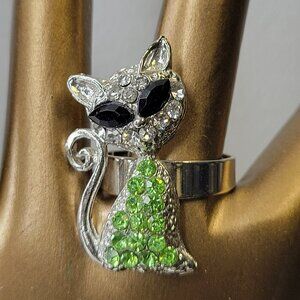 Green Cat Ring Adjustable Band